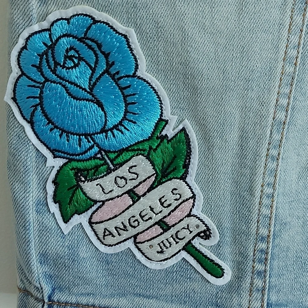 NWT Juicy Juicy Couture Tattoo High Waisted Button Front Denim Skirt, Size… - Picture 5 of 7